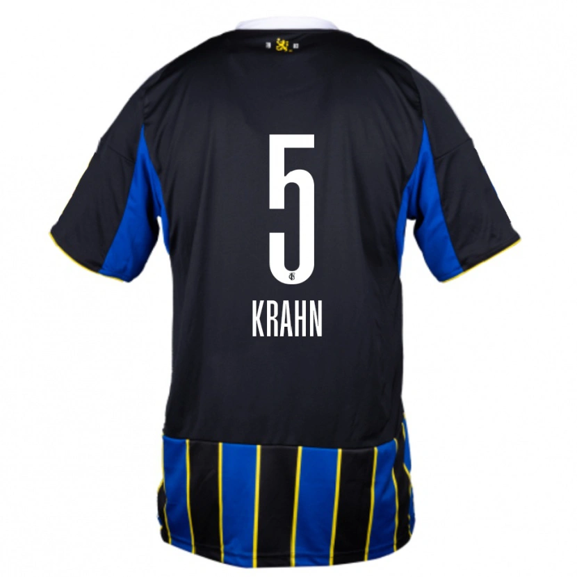 Danxen Mænd Elijah Krahn #5 Blå Sort Gul Hjemmebane Spillertrøjer 2025/26 Trøje T-Shirt