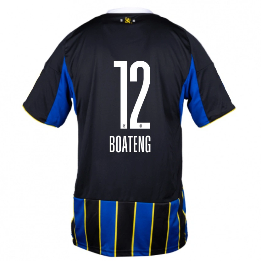 Danxen Mænd Divine Boateng #12 Blå Sort Gul Hjemmebane Spillertrøjer 2025/26 Trøje T-Shirt