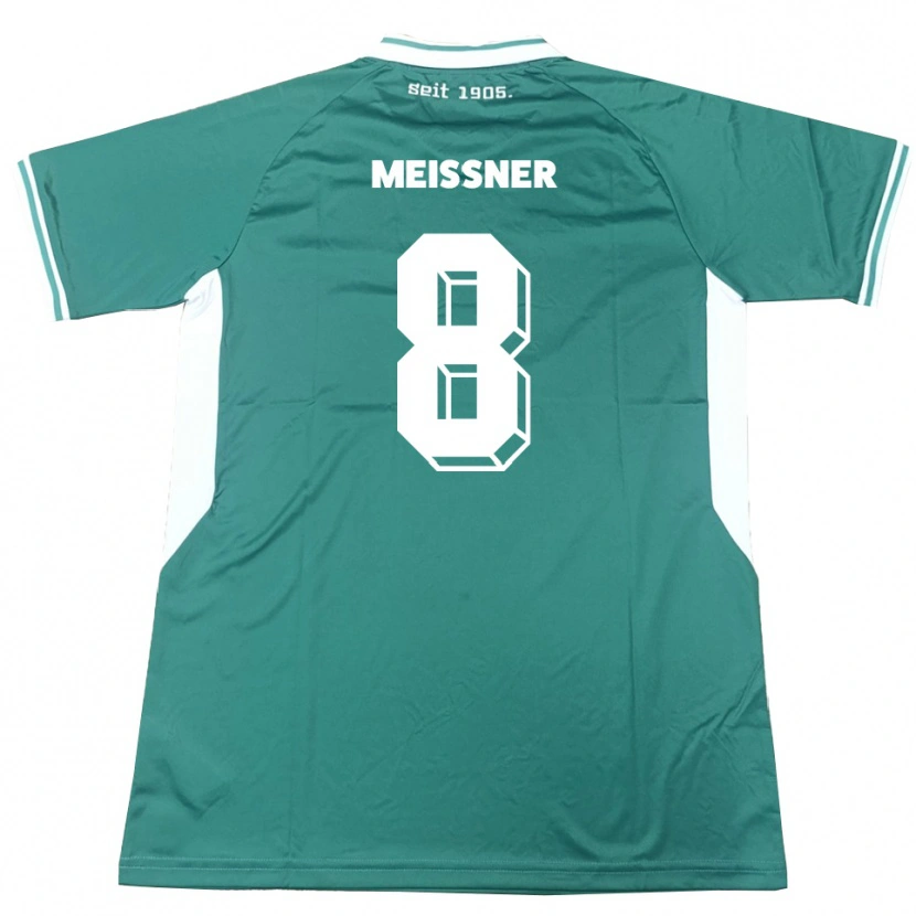 Danxen Mænd Thomas Meißner #8 Grøn Hvid Hjemmebane Spillertrøjer 2025/26 Trøje T-Shirt