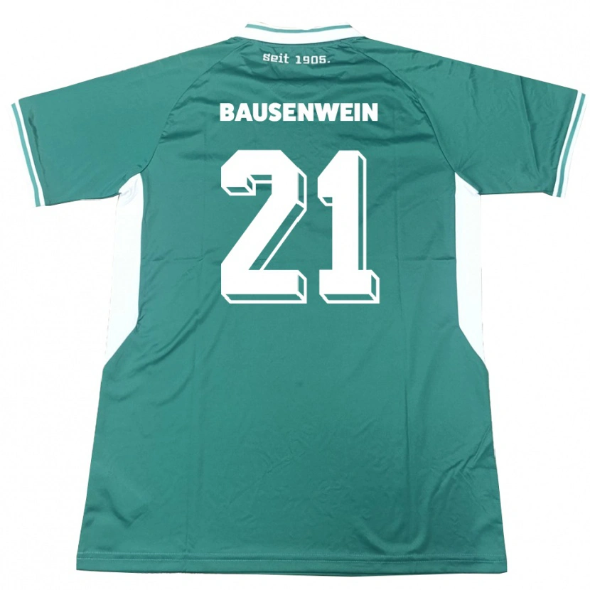 Danxen Mænd Lauris Bausenwein #21 Grøn Hvid Hjemmebane Spillertrøjer 2025/26 Trøje T-Shirt