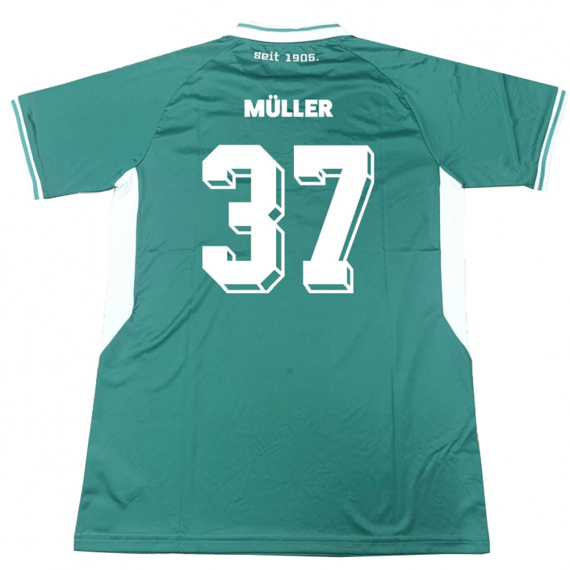 Danxen Mænd Sebastian Müller #37 Grøn Hvid Hjemmebane Spillertrøjer 2025/26 Trøje T-Shirt
