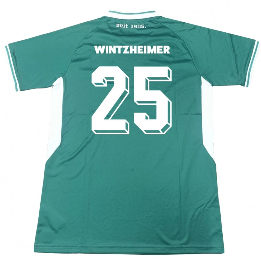Danxen Mænd Manuel Wintzheimer #25 Grøn Hvid Hjemmebane Spillertrøjer 2025/26 Trøje T-Shirt