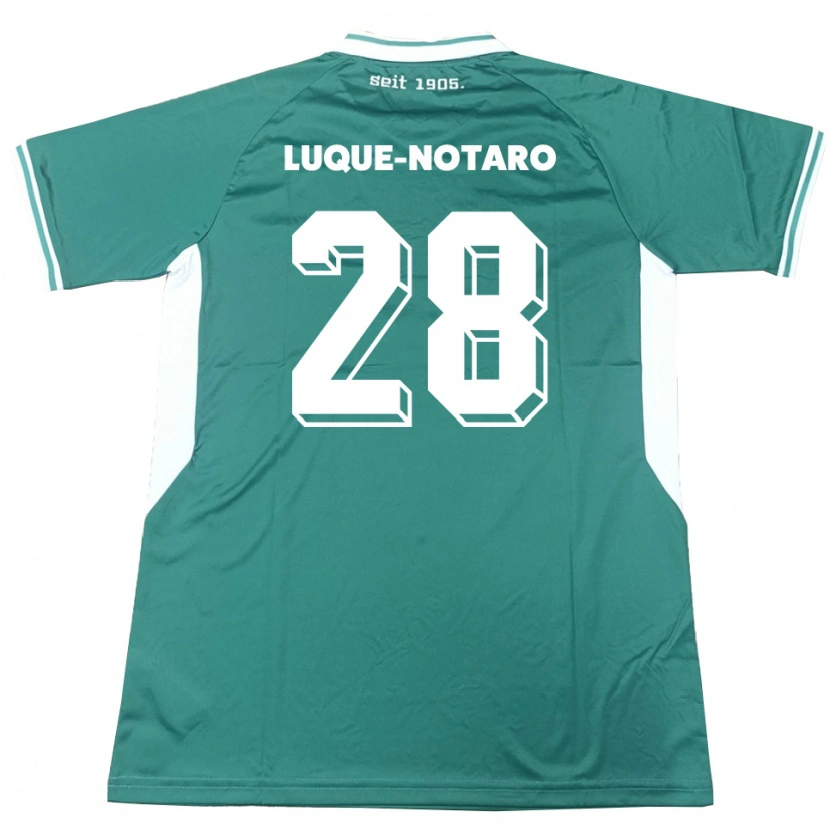 Danxen Mænd Fabio Luque-Notaro #28 Grøn Hvid Hjemmebane Spillertrøjer 2025/26 Trøje T-Shirt