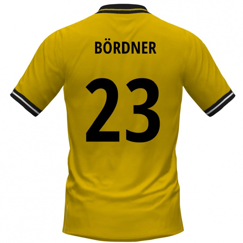 Danxen Mænd Elias Bördner #23 Gul Sort Hjemmebane Spillertrøjer 2025/26 Trøje T-Shirt
