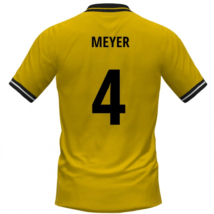 Danxen Mænd Felix Meyer #4 Gul Sort Hjemmebane Spillertrøjer 2025/26 Trøje T-Shirt