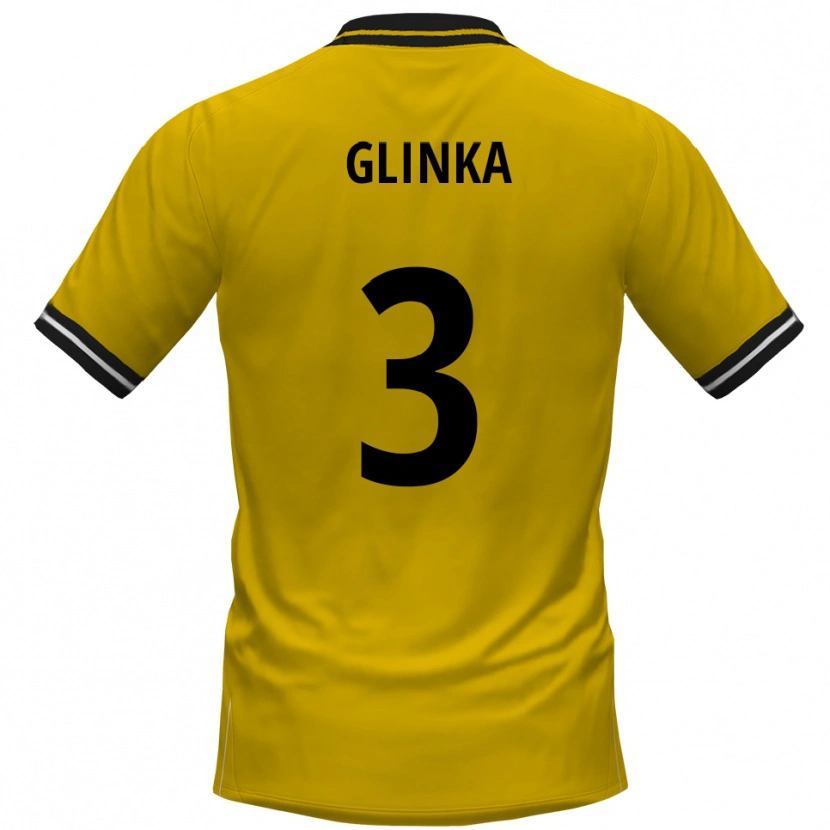 Danxen Mænd Tim Glinka #3 Gul Sort Hjemmebane Spillertrøjer 2025/26 Trøje T-Shirt