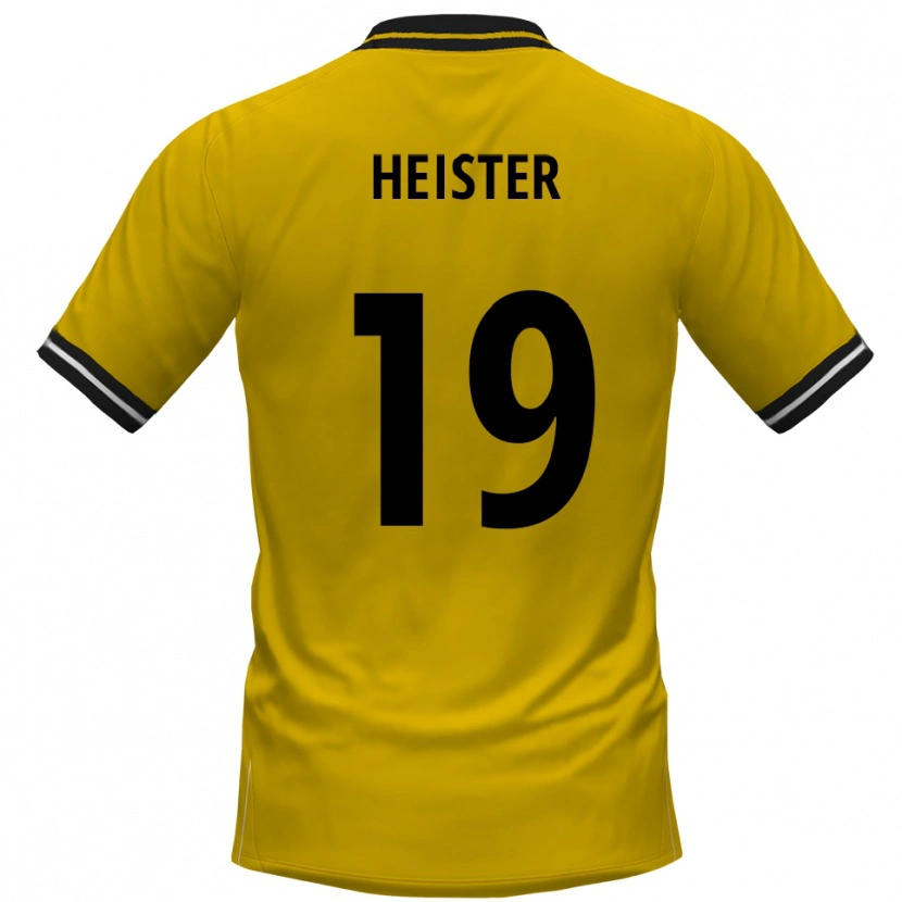 Danxen Mænd Florian Heister #19 Gul Sort Hjemmebane Spillertrøjer 2025/26 Trøje T-Shirt
