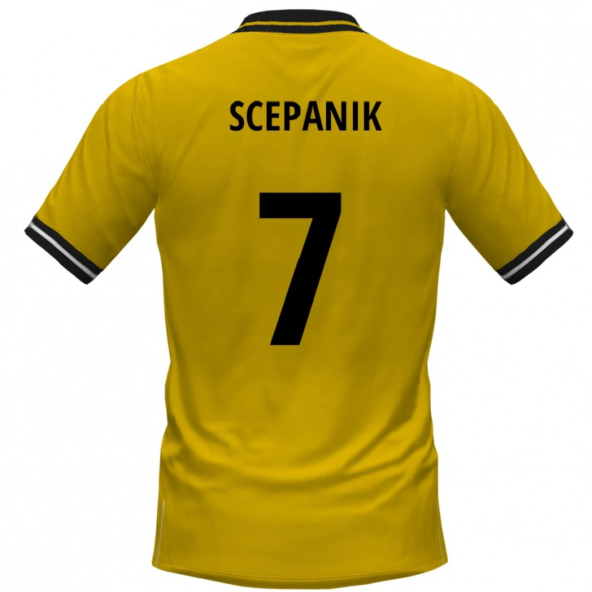 Danxen Mænd Lukas Scepanik #7 Gul Sort Hjemmebane Spillertrøjer 2025/26 Trøje T-Shirt
