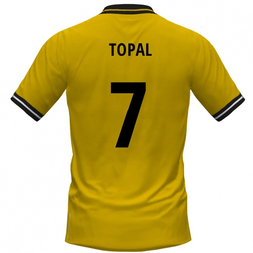 Danxen Mænd Sidar Topal #7 Gul Sort Hjemmebane Spillertrøjer 2025/26 Trøje T-Shirt