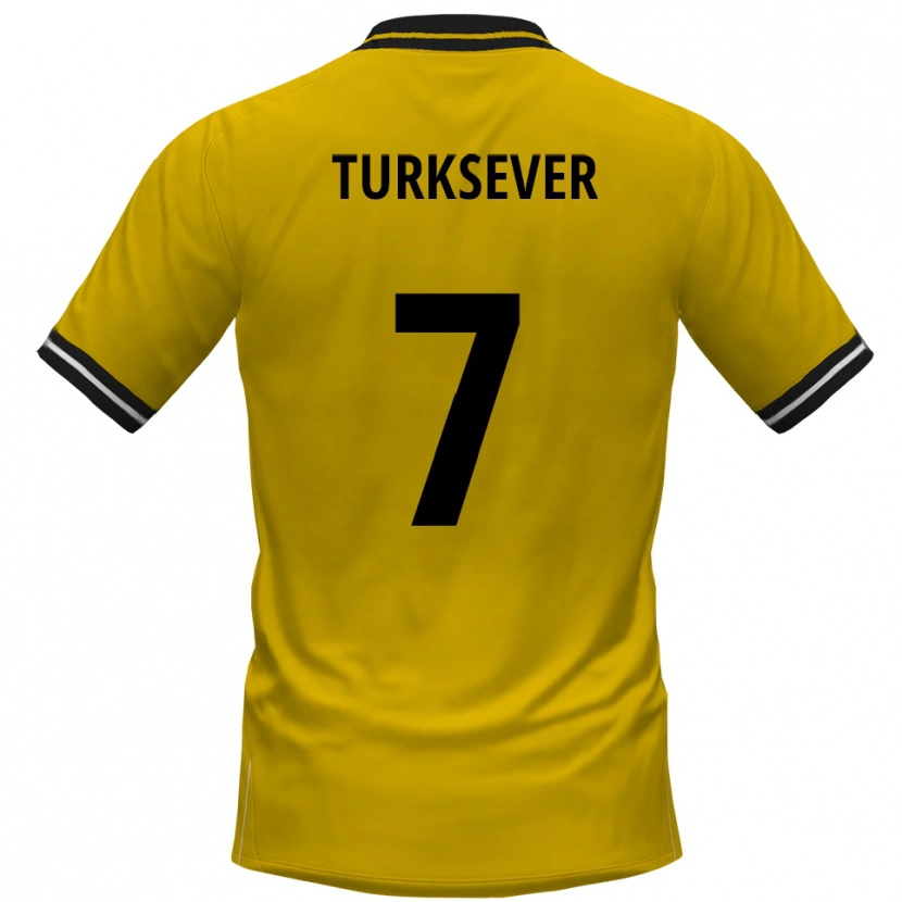 Danxen Mænd Emre Türksever #7 Gul Sort Hjemmebane Spillertrøjer 2025/26 Trøje T-Shirt
