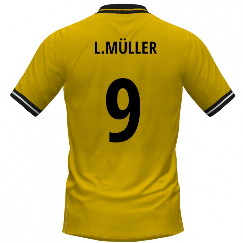 Danxen Mænd Levyn Müller #9 Gul Sort Hjemmebane Spillertrøjer 2025/26 Trøje T-Shirt