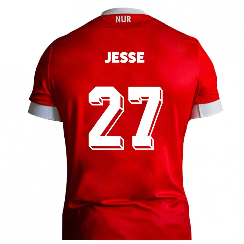 Danxen Mænd Karl Jesse #27 Rød Hvid Hjemmebane Spillertrøjer 2025/26 Trøje T-Shirt