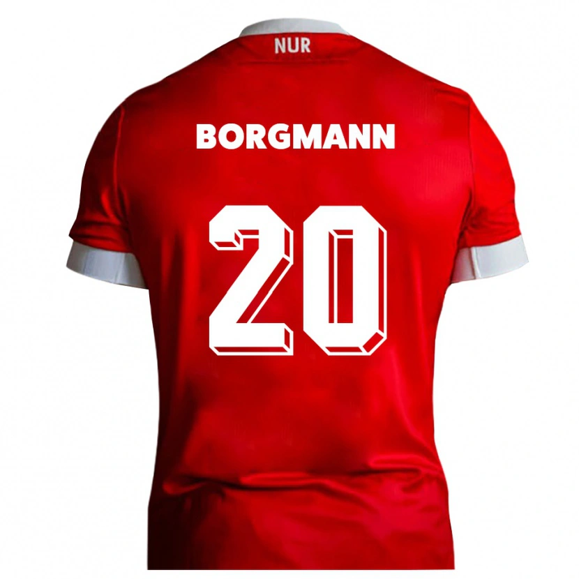 Danxen Mænd Axel Borgmann #20 Rød Hvid Hjemmebane Spillertrøjer 2025/26 Trøje T-Shirt