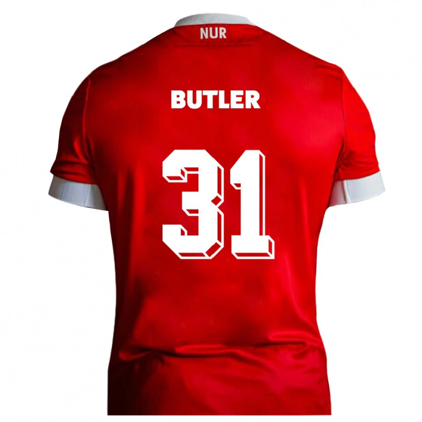 Danxen Mænd Justin Butler #31 Rød Hvid Hjemmebane Spillertrøjer 2025/26 Trøje T-Shirt