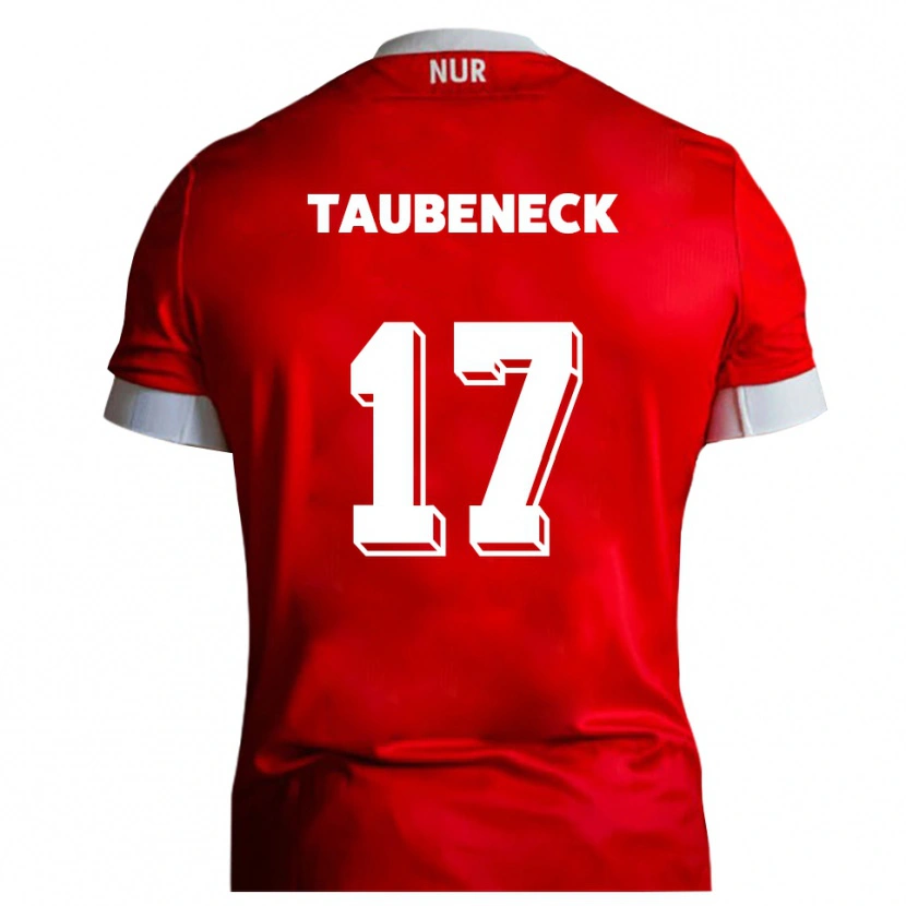 Danxen Mænd Joey Taubeneck #17 Rød Hvid Hjemmebane Spillertrøjer 2025/26 Trøje T-Shirt