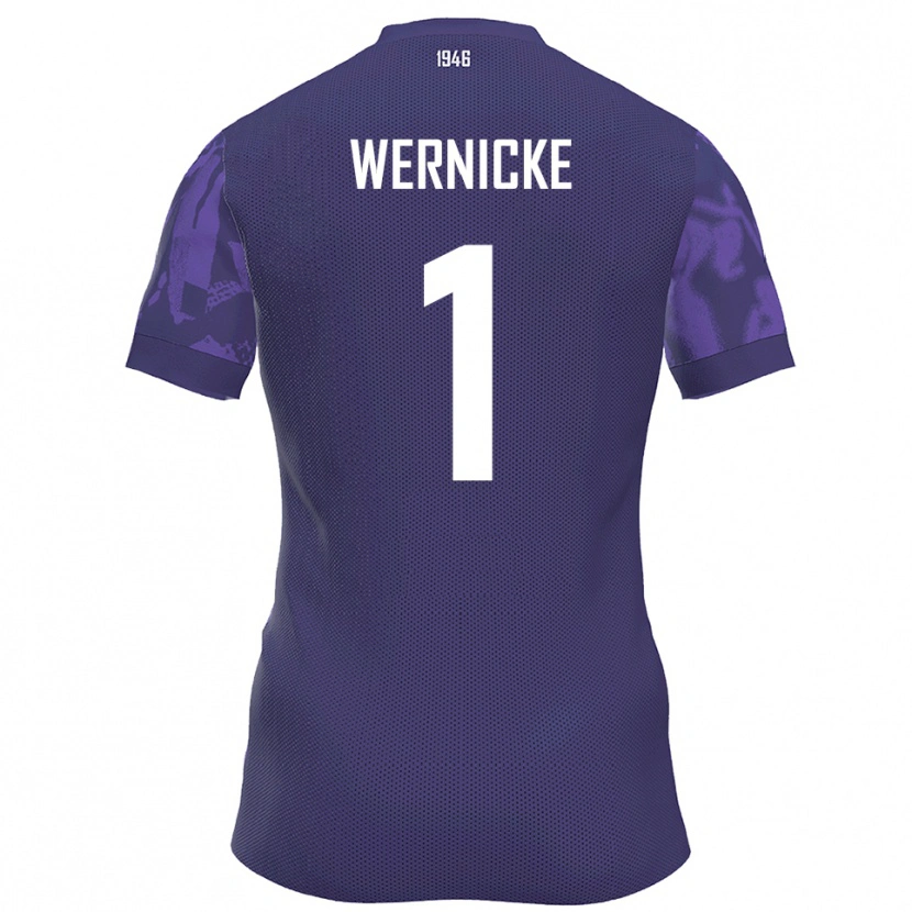 Danxen Mænd Samuli Wernicke #1 Lilla Hvid Hjemmebane Spillertrøjer 2025/26 Trøje T-Shirt