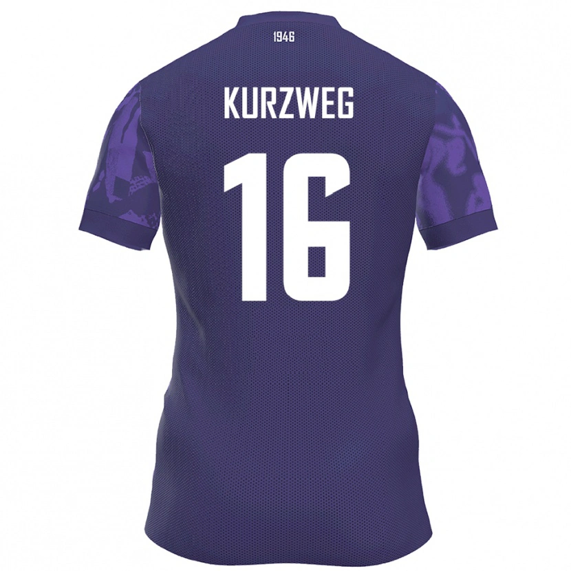 Danxen Mænd Cedric Kurzweg #16 Lilla Hvid Hjemmebane Spillertrøjer 2025/26 Trøje T-Shirt