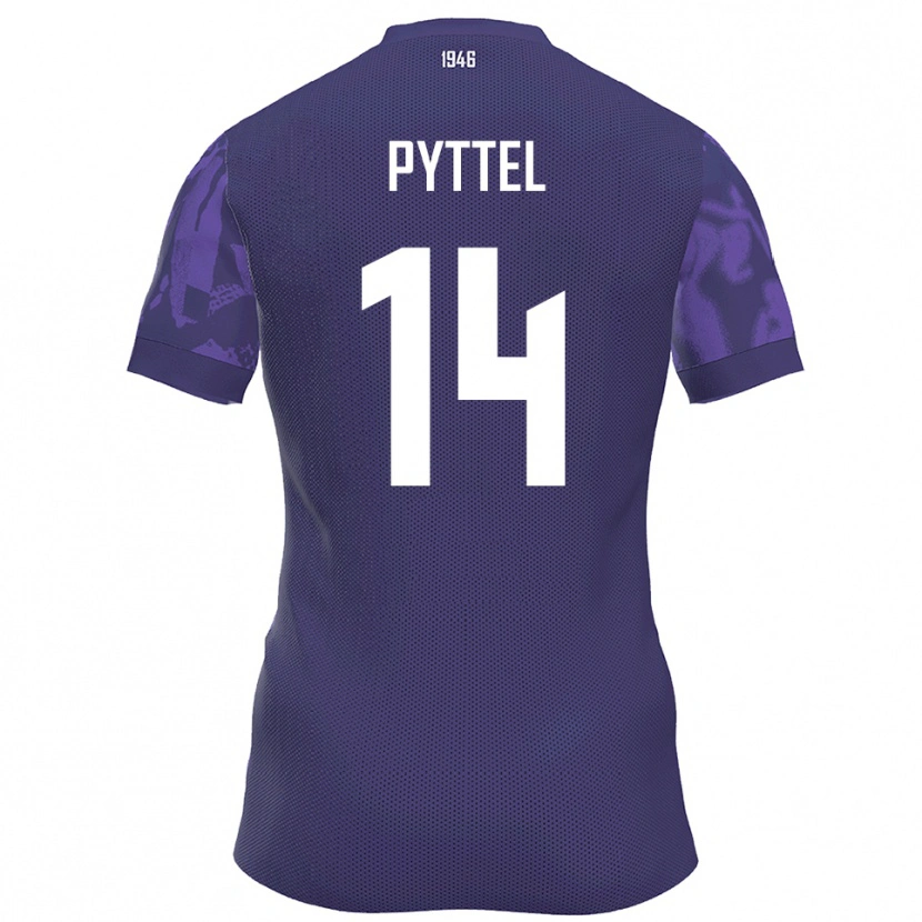 Danxen Mænd Henrik Pyttel #14 Lilla Hvid Hjemmebane Spillertrøjer 2025/26 Trøje T-Shirt