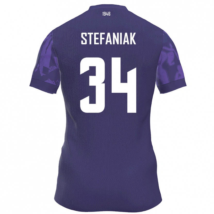 Danxen Mænd Marvin Stefaniak #34 Lilla Hvid Hjemmebane Spillertrøjer 2025/26 Trøje T-Shirt
