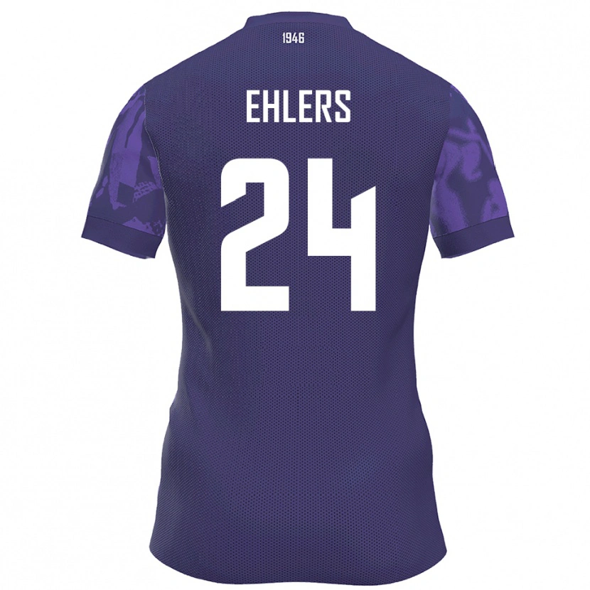 Danxen Mænd Jannic Ehlers #24 Lilla Hvid Hjemmebane Spillertrøjer 2025/26 Trøje T-Shirt