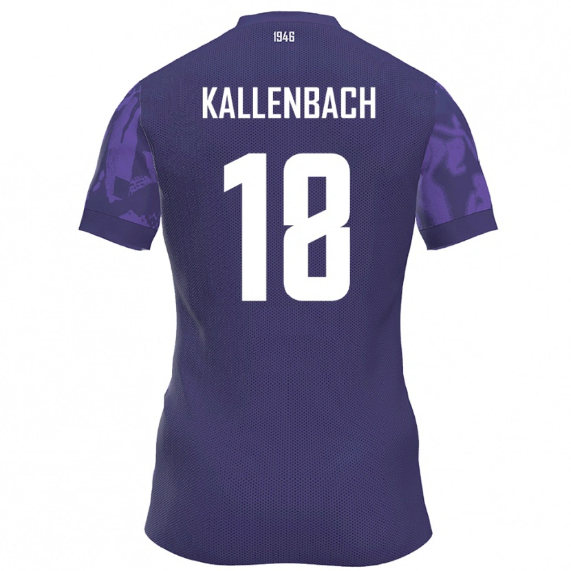 Danxen Mænd William Kallenbach #18 Lilla Hvid Hjemmebane Spillertrøjer 2025/26 Trøje T-Shirt