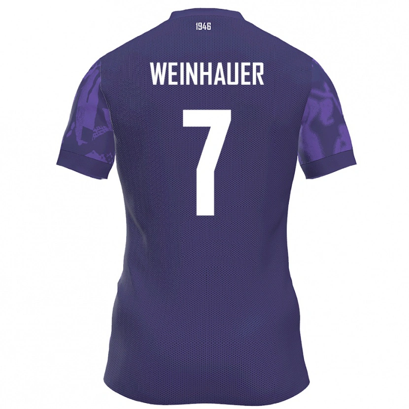 Danxen Mænd Erik Weinhauer #7 Lilla Hvid Hjemmebane Spillertrøjer 2025/26 Trøje T-Shirt