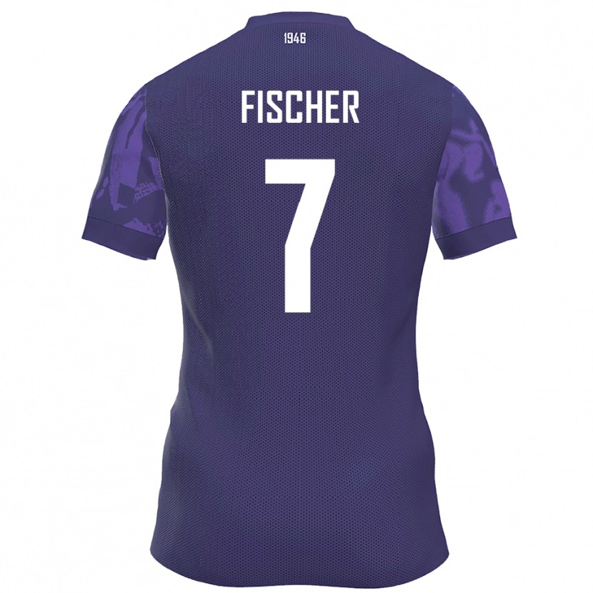Danxen Mænd Franz Fischer #7 Lilla Hvid Hjemmebane Spillertrøjer 2025/26 Trøje T-Shirt