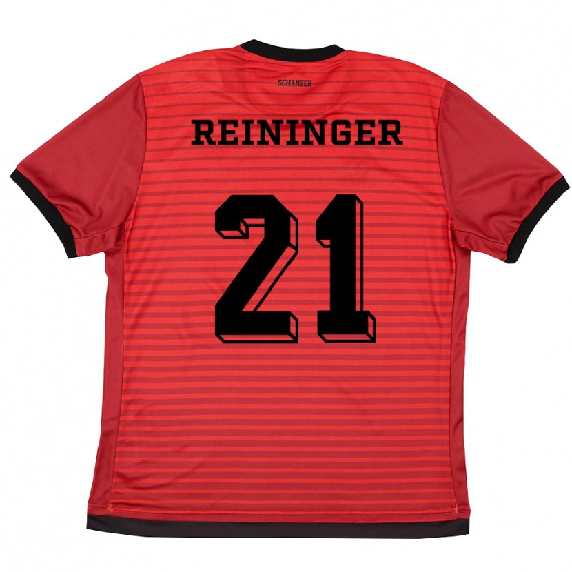 Danxen Mænd Pija Reininger #21 Rød Sort Hjemmebane Spillertrøjer 2025/26 Trøje T-Shirt
