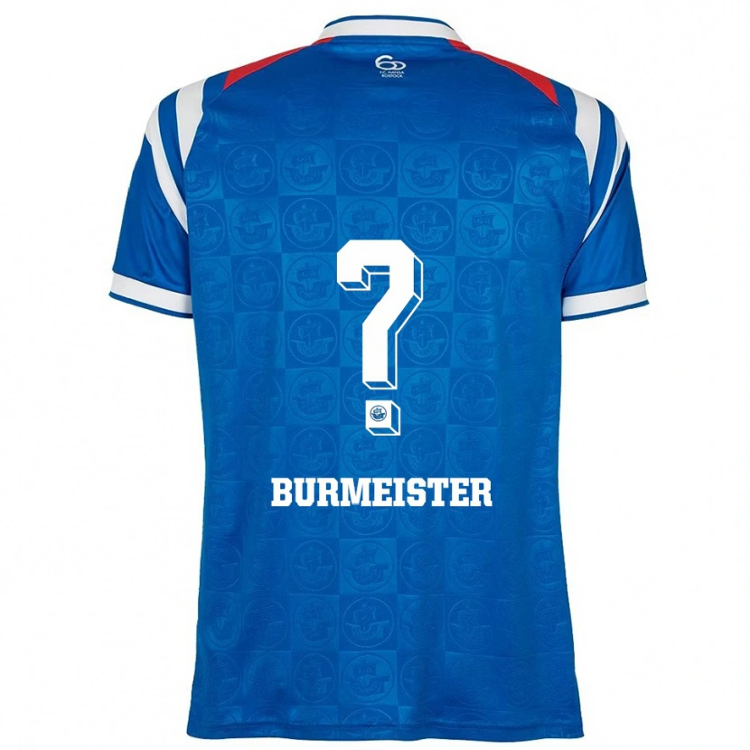 Danxen Mænd Fiete Burmeister #0 Blå Hvid Rød Hjemmebane Spillertrøjer 2025/26 Trøje T-Shirt