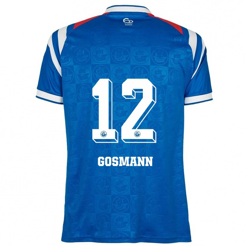Danxen Mænd Hermann Gosmann #12 Blå Hvid Rød Hjemmebane Spillertrøjer 2025/26 Trøje T-Shirt