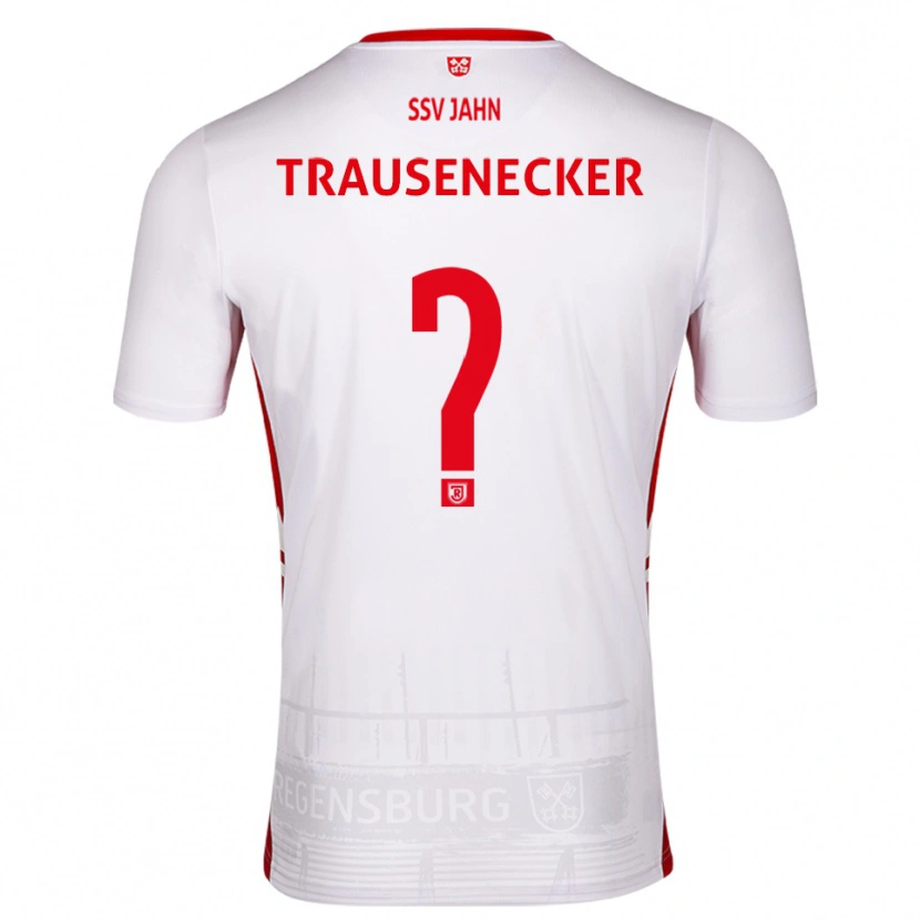 Danxen Mænd Bastian Trausenecker #0 Hvid Rød Hjemmebane Spillertrøjer 2025/26 Trøje T-Shirt