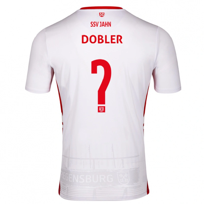 Danxen Mænd Maximilian Dobler #0 Hvid Rød Hjemmebane Spillertrøjer 2025/26 Trøje T-Shirt