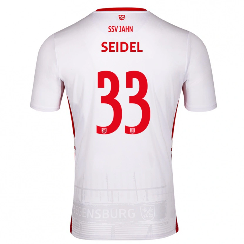 Danxen Mænd Nick Seidel #33 Hvid Rød Hjemmebane Spillertrøjer 2025/26 Trøje T-Shirt