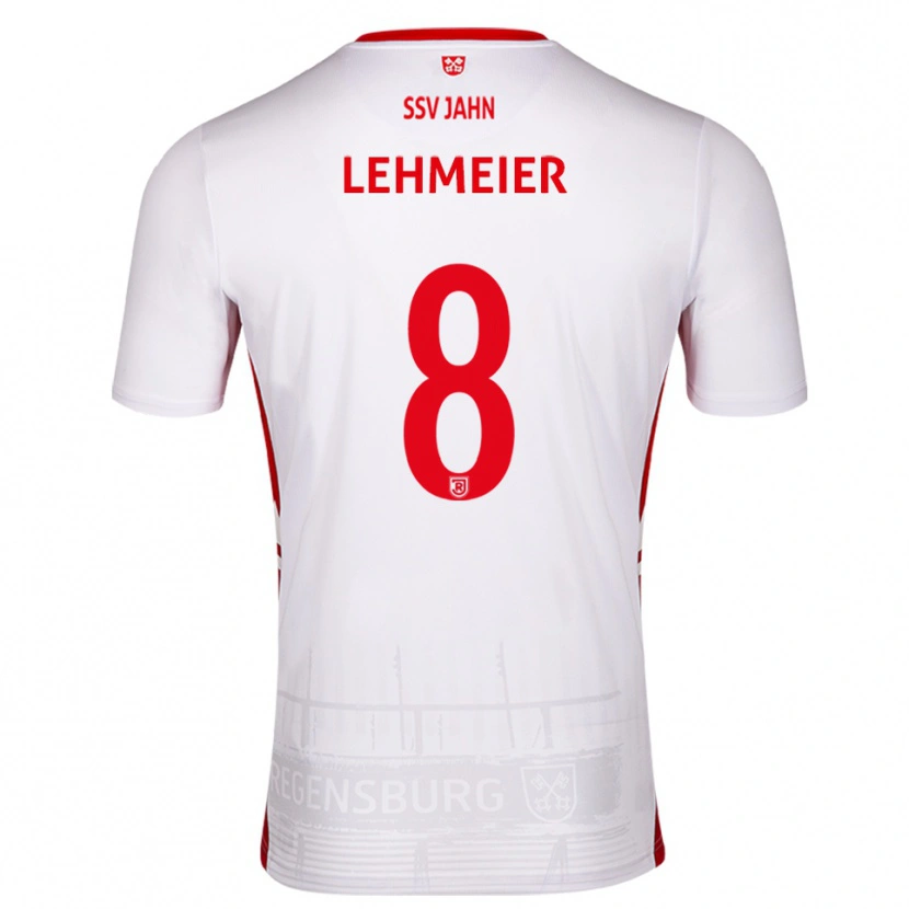 Danxen Mænd Joel Lehmeier #8 Hvid Rød Hjemmebane Spillertrøjer 2025/26 Trøje T-Shirt