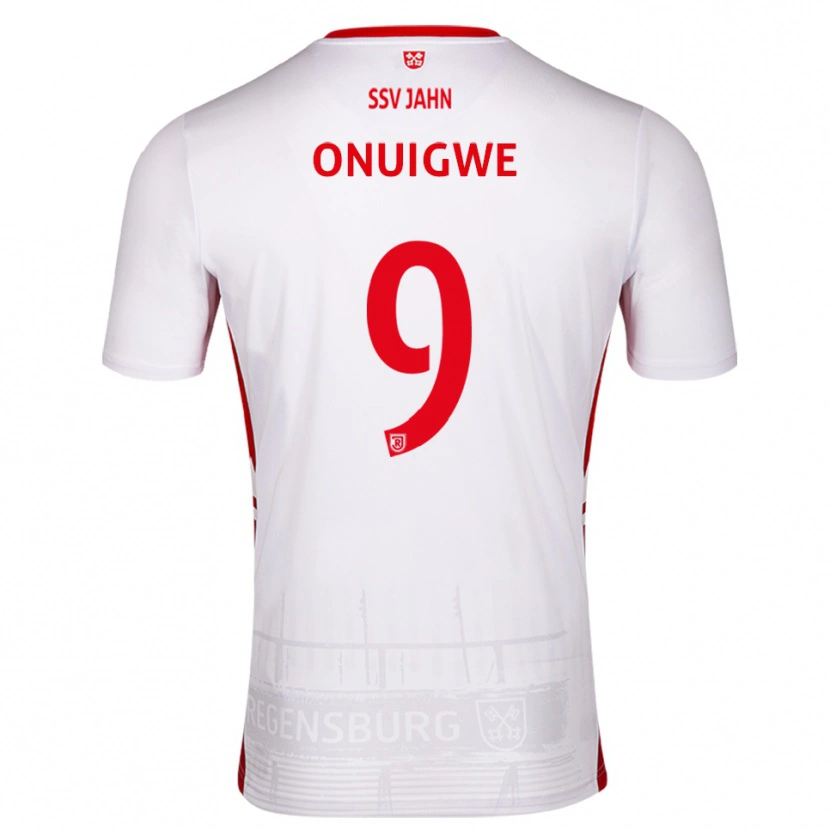 Danxen Mænd Kelvin Onuigwe #9 Hvid Rød Hjemmebane Spillertrøjer 2025/26 Trøje T-Shirt
