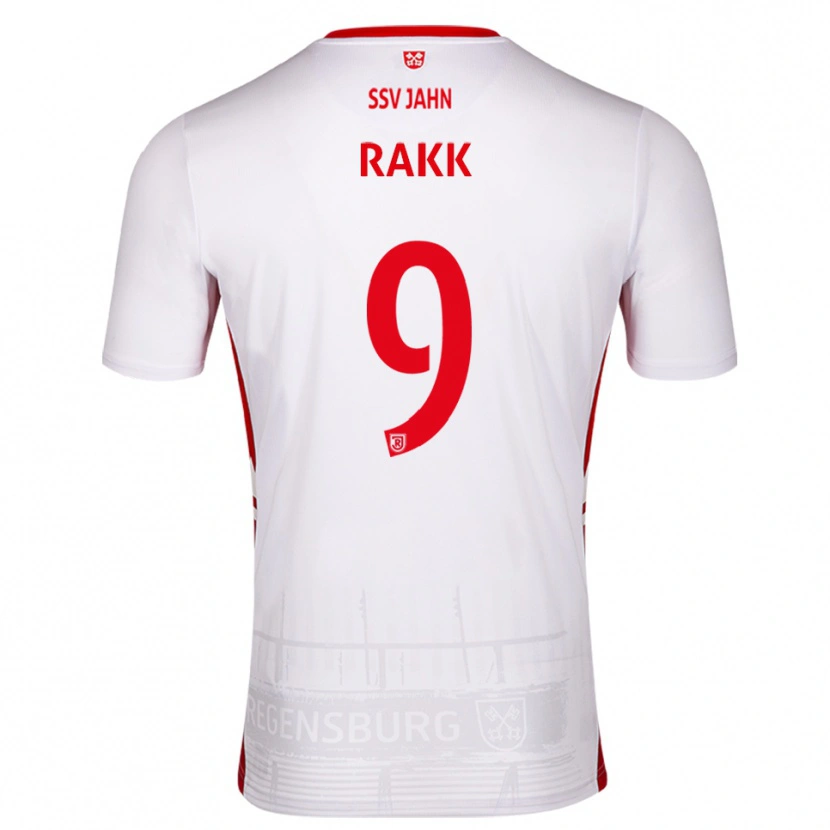 Danxen Mænd Lars Rakk #9 Hvid Rød Hjemmebane Spillertrøjer 2025/26 Trøje T-Shirt