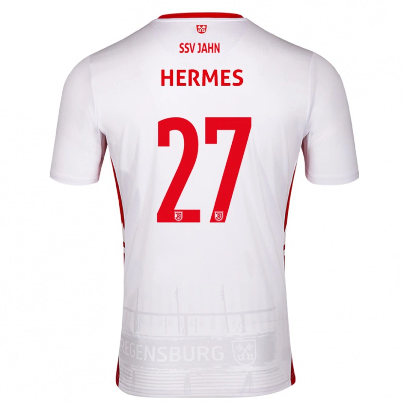Danxen Mænd Lucas Hermes #27 Hvid Rød Hjemmebane Spillertrøjer 2025/26 Trøje T-Shirt