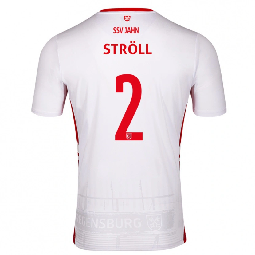 Danxen Mænd Maurice Ströll #2 Hvid Rød Hjemmebane Spillertrøjer 2025/26 Trøje T-Shirt
