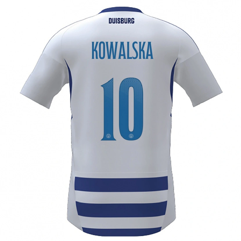 Danxen Mænd Darren Kowalska #10 Hvid Blå Hjemmebane Spillertrøjer 2025/26 Trøje T-Shirt