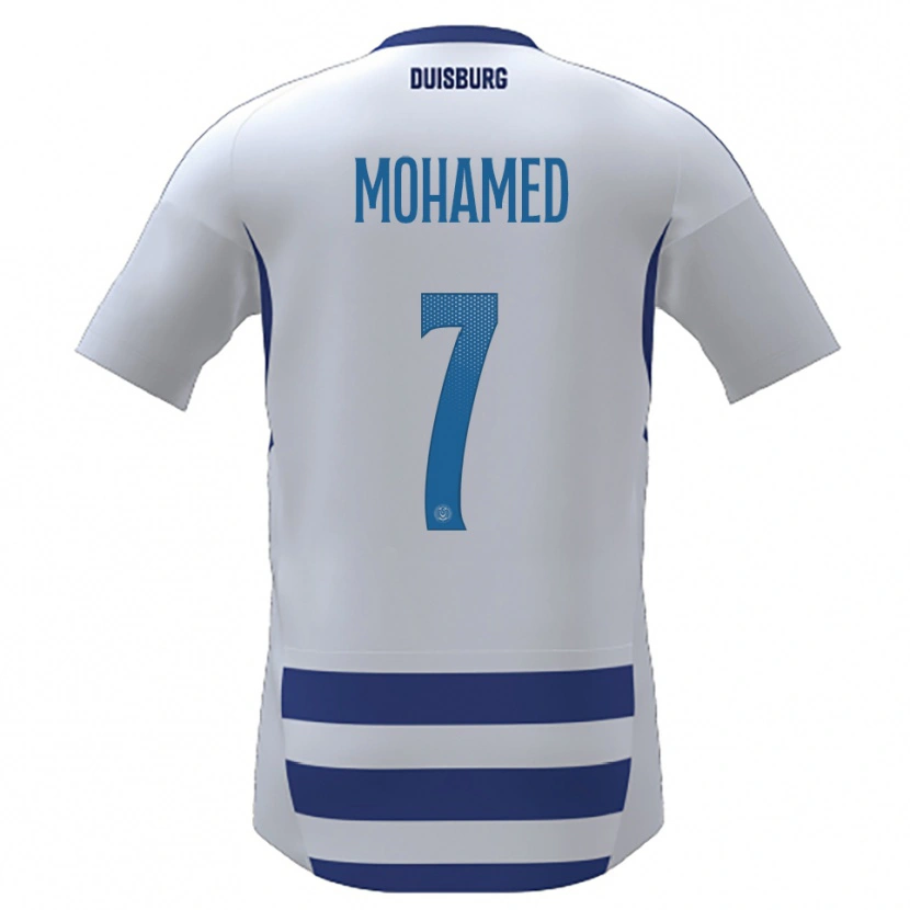 Danxen Mænd Diyar Mohamed #7 Hvid Blå Hjemmebane Spillertrøjer 2025/26 Trøje T-Shirt