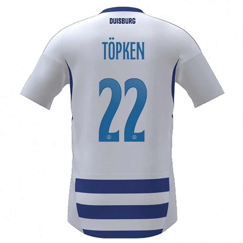 Danxen Mænd Thilo Töpken #22 Hvid Blå Hjemmebane Spillertrøjer 2025/26 Trøje T-Shirt