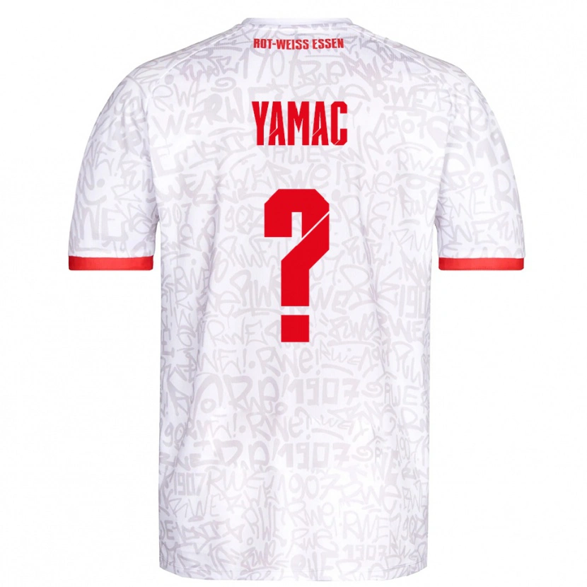Danxen Mænd Ensar Yamac #0 Hvid Rød Hjemmebane Spillertrøjer 2025/26 Trøje T-Shirt