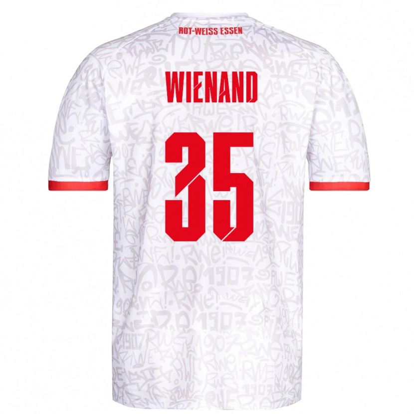 Danxen Mænd Felix Wienand #35 Hvid Rød Hjemmebane Spillertrøjer 2025/26 Trøje T-Shirt