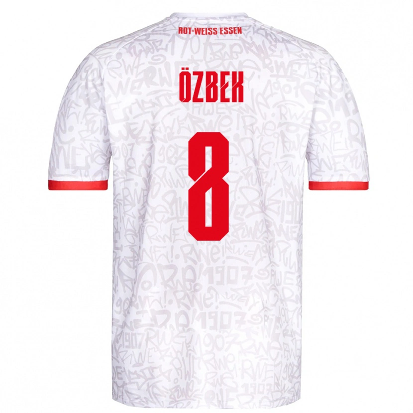 Danxen Mænd Boran Özbek #8 Hvid Rød Hjemmebane Spillertrøjer 2025/26 Trøje T-Shirt
