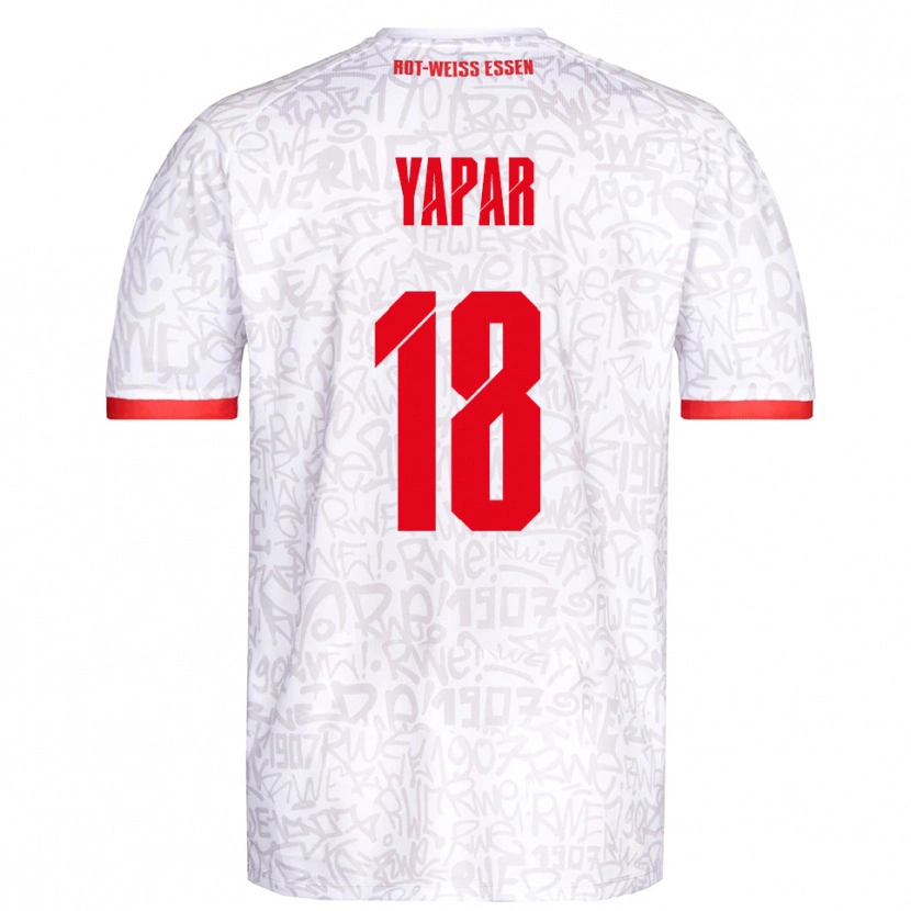 Danxen Mænd Atilla Yapar #18 Hvid Rød Hjemmebane Spillertrøjer 2025/26 Trøje T-Shirt