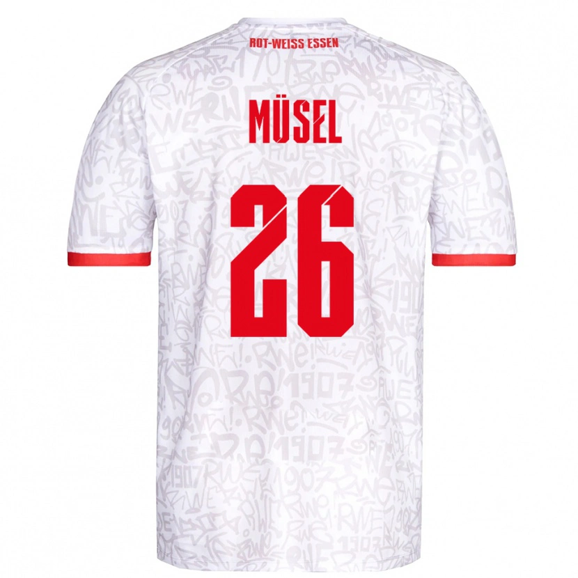 Danxen Mænd Torben Müsel #26 Hvid Rød Hjemmebane Spillertrøjer 2025/26 Trøje T-Shirt