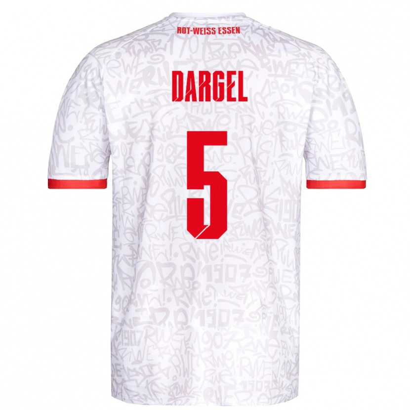 Danxen Mænd Timo Dargel #5 Hvid Rød Hjemmebane Spillertrøjer 2025/26 Trøje T-Shirt