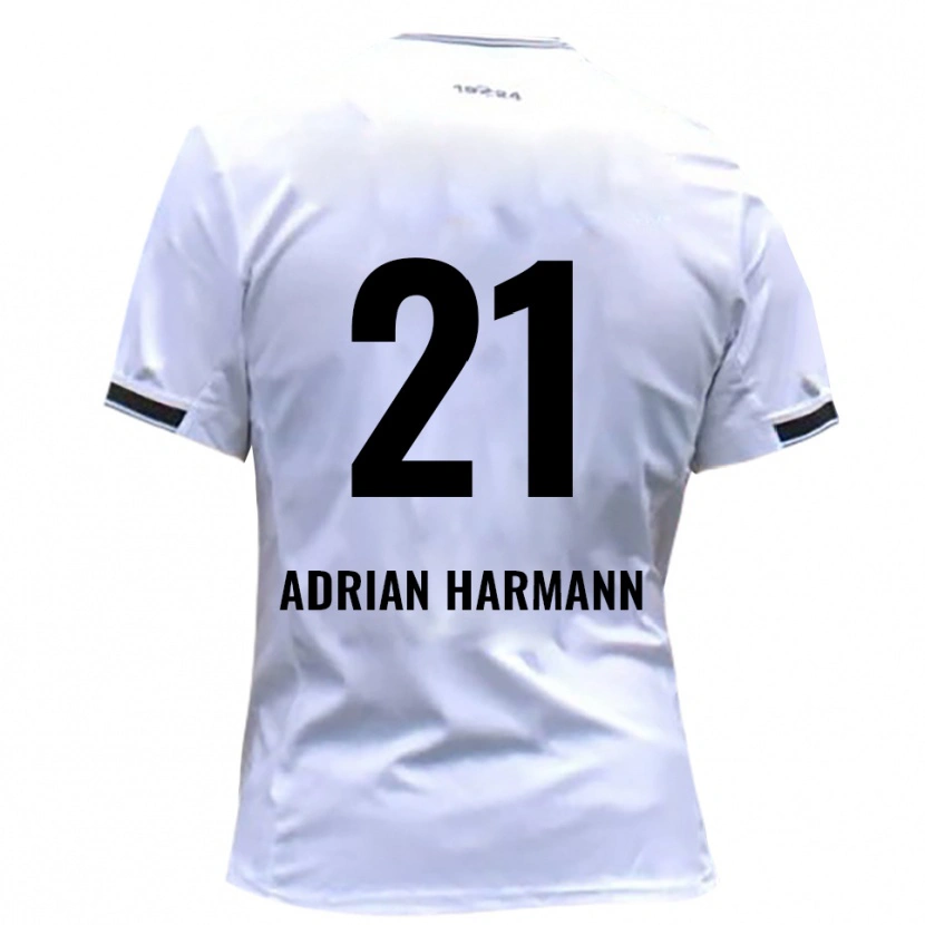 Danxen Mænd Manuel Adrian Harmann #21 Hvid Rød Hjemmebane Spillertrøjer 2025/26 Trøje T-Shirt
