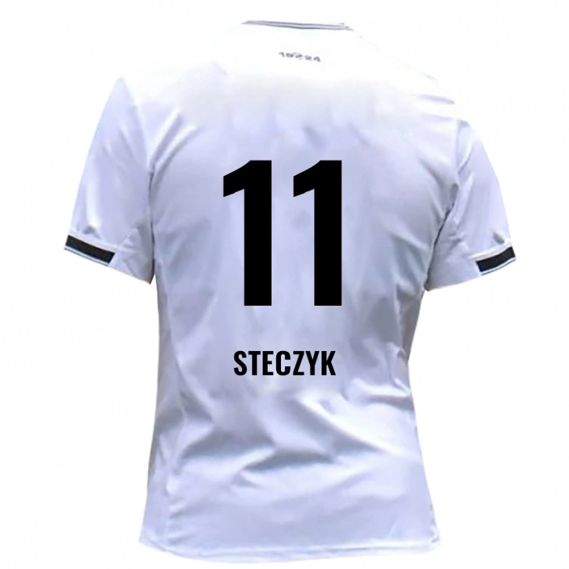 Danxen Mænd Dominik Steczyk #11 Hvid Rød Hjemmebane Spillertrøjer 2025/26 Trøje T-Shirt