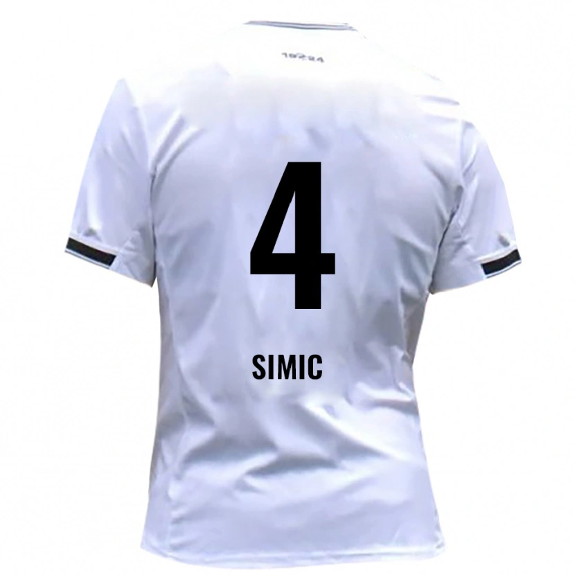 Danxen Mænd Dennis Simic #4 Hvid Rød Hjemmebane Spillertrøjer 2025/26 Trøje T-Shirt